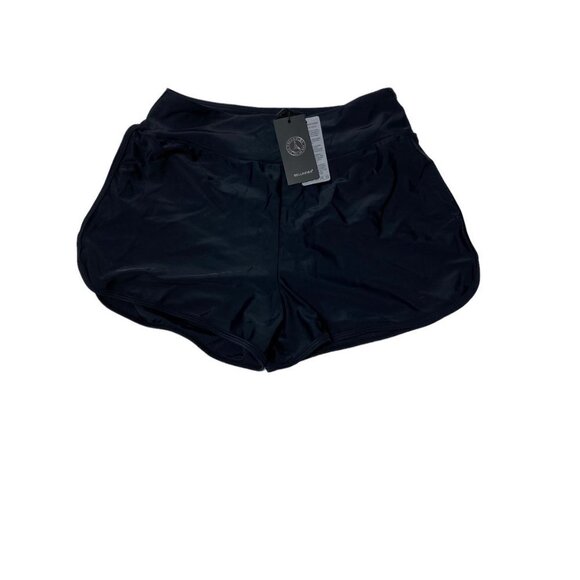 Relleciga Women's High Waisted Swim Shorts Black - Picture 6 of 9